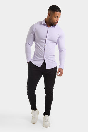 Bamboo Micro-Check Shirt in Lilac Check - TAILORED ATHLETE - USA