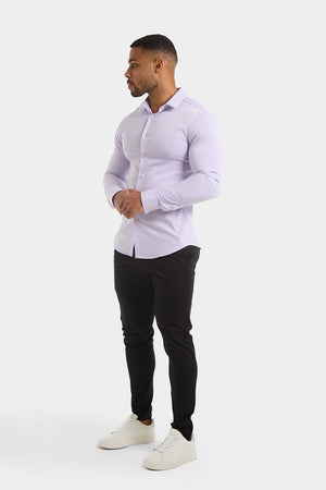 Bamboo Micro-Check Shirt in Lilac Check - TAILORED ATHLETE - USA