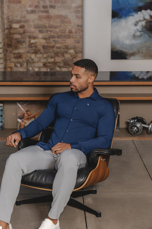 Bamboo Shirt in Navy - TAILORED ATHLETE - USA