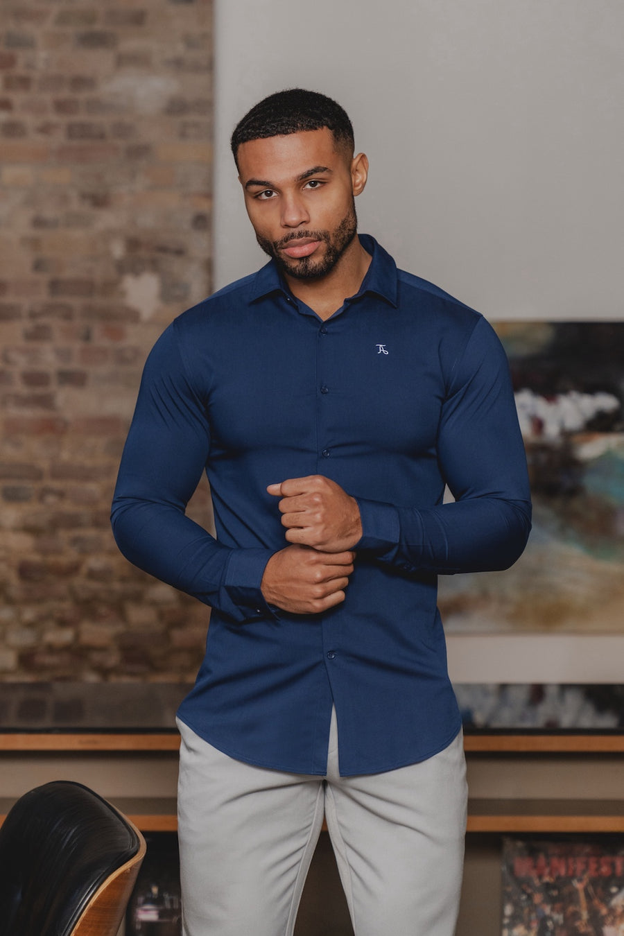 Bamboo Shirt in Navy - TAILORED ATHLETE - USA
