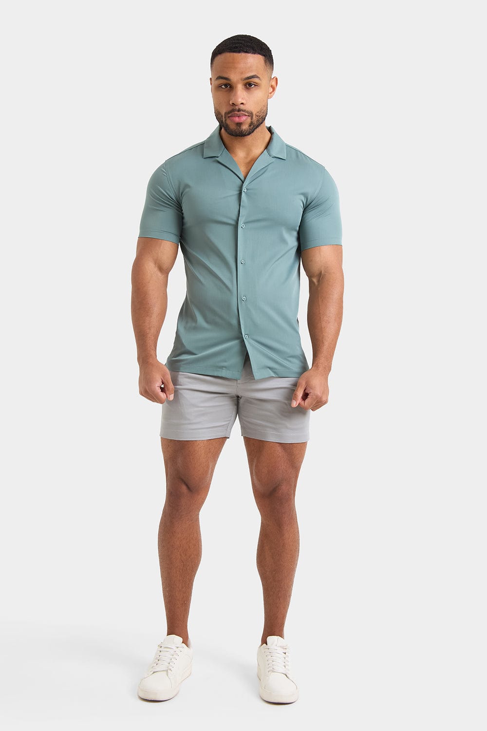 Bamboo Revere Collar Shirt in Pine - TAILORED ATHLETE - USA