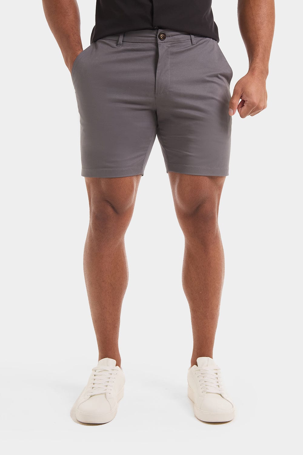 Charcoal chino shorts online