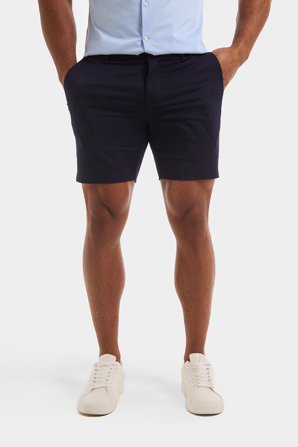Athletic Fit Chino Shorts 7'' in Navy