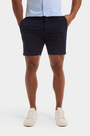 Athletic Fit Chino Shorts 7'' in Navy - TAILORED ATHLETE - USA