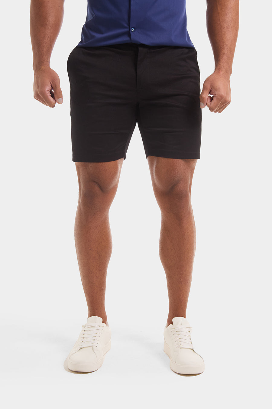 Athletic Fit Chino Shorts 7" in Black - TAILORED ATHLETE - USA