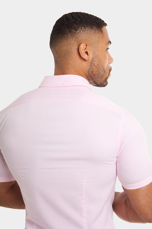 Athletic Fit Short Sleeve Bamboo Shirt in Pink - TAILORED ATHLETE - USA