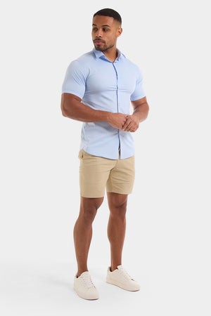 Athletic Fit Short Sleeve Bamboo Shirt in Light Blue - TAILORED ATHLETE - USA
