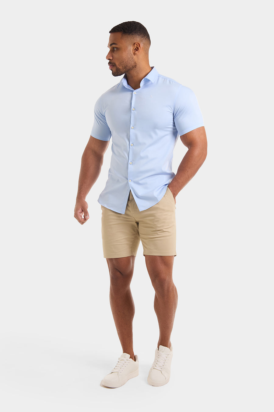 Athletic Fit Chino Shorts 7" in Stone - TAILORED ATHLETE - USA