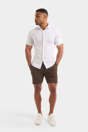 Athletic Fit Chino Shorts 7" in Khaki - TAILORED ATHLETE - USA
