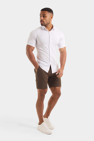Athletic Fit Short Sleeve Bamboo Shirt in White - TAILORED ATHLETE - USA