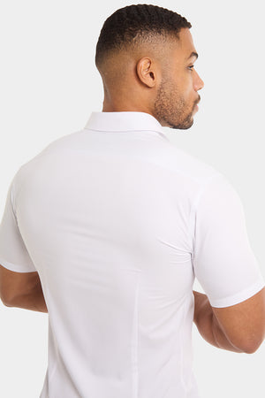 Athletic Fit Short Sleeve Bamboo Shirt in White - TAILORED ATHLETE - USA