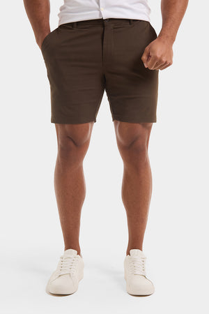 Athletic Fit Chino Shorts 7" in Khaki - TAILORED ATHLETE - USA
