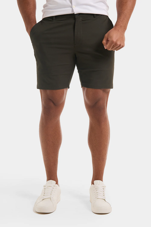 Athletic Fit Chino Shorts 7" in Khaki - TAILORED ATHLETE - USA