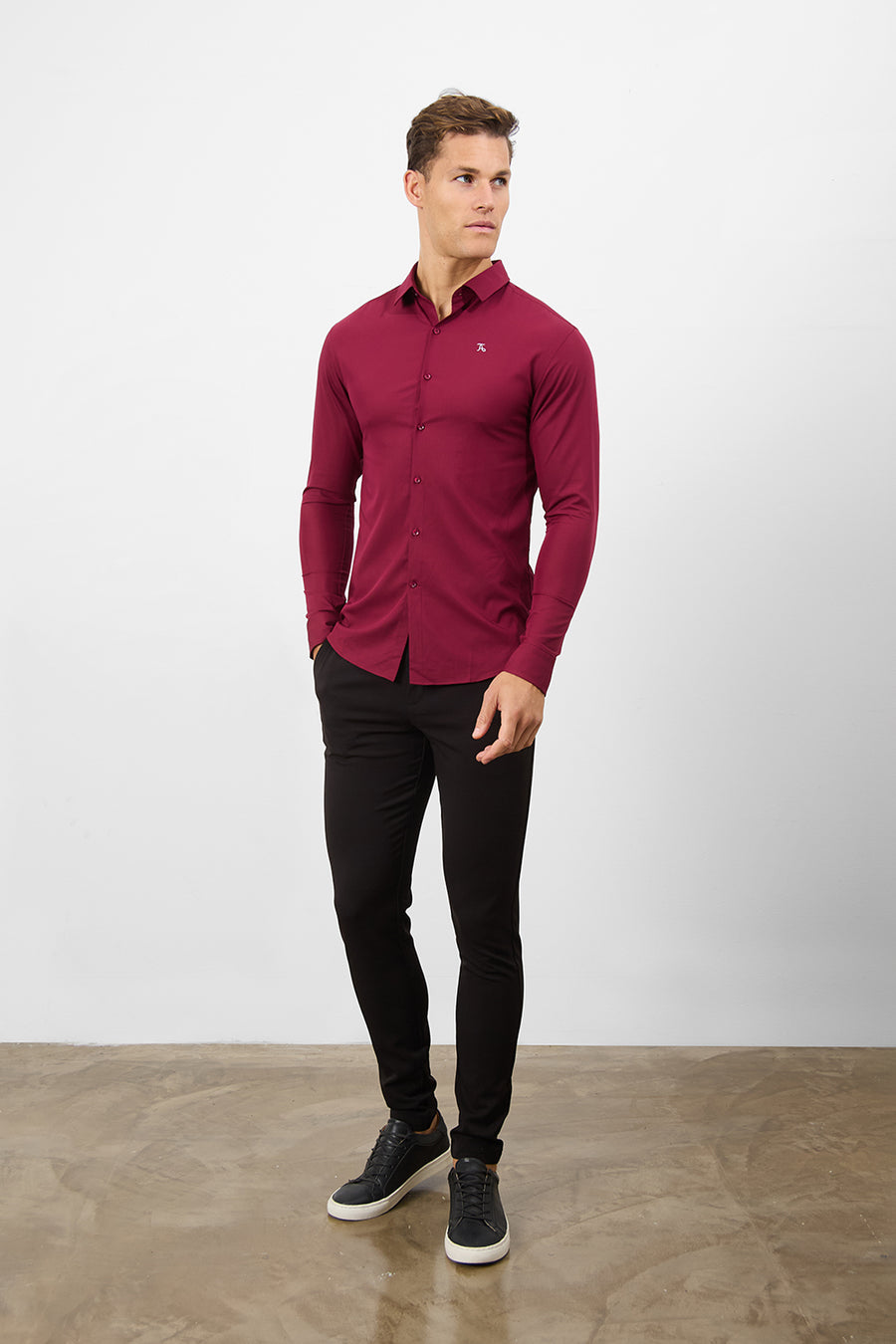 Bamboo Shirt in Claret - TAILORED ATHLETE - USA