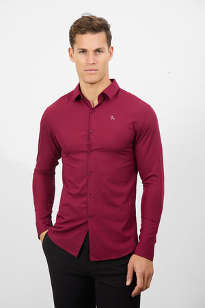 Bamboo Shirt in Claret - TAILORED ATHLETE - USA