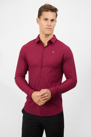 Bamboo Shirt in Claret - TAILORED ATHLETE - USA