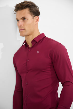 Bamboo Shirt in Claret - TAILORED ATHLETE - USA