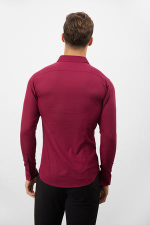 Bamboo Shirt in Claret - TAILORED ATHLETE - USA