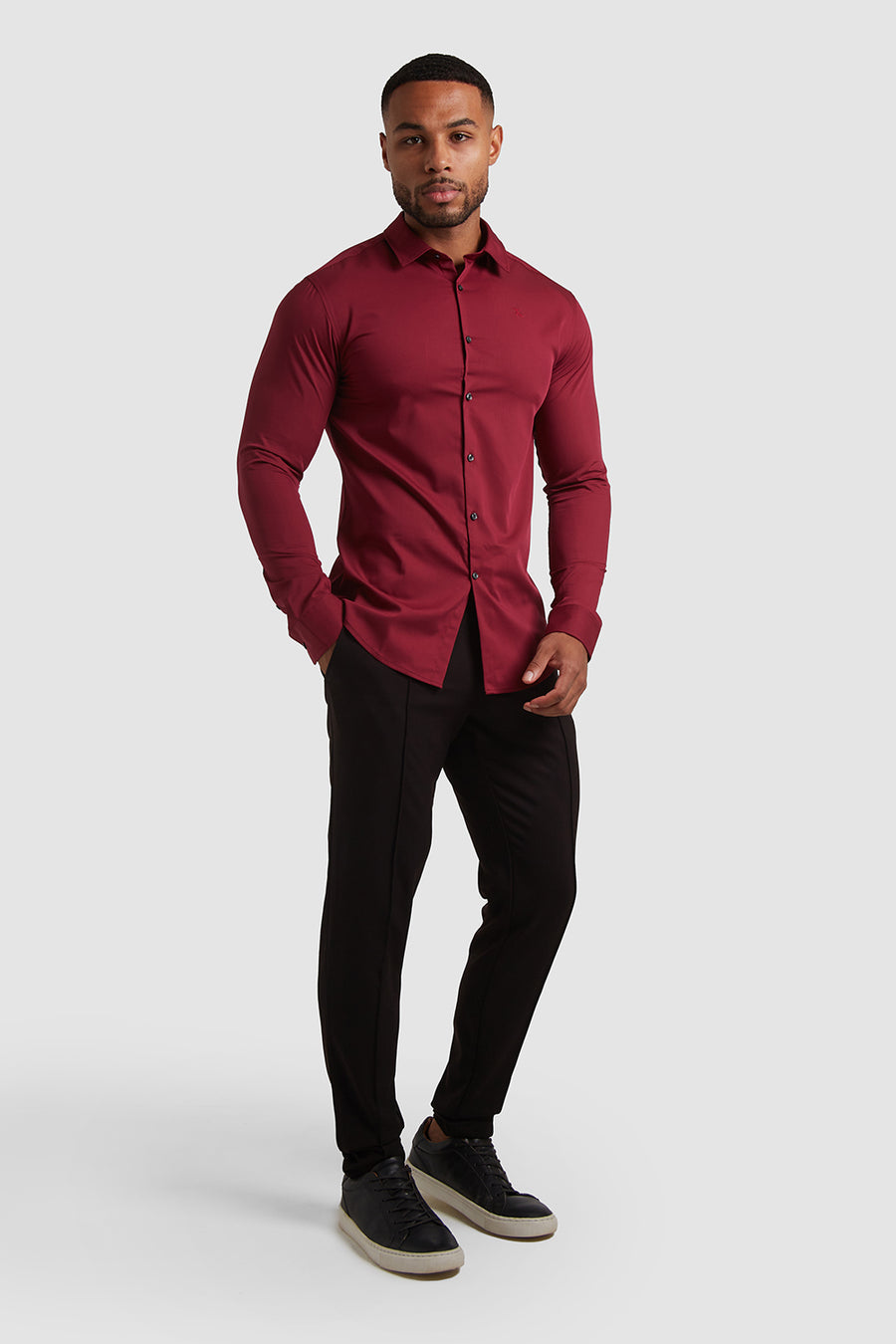 Bamboo Shirt in Claret - TAILORED ATHLETE - USA