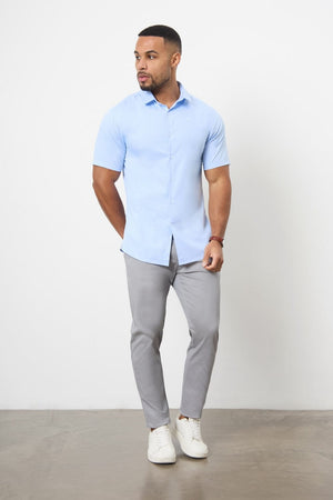 Short Sleeve Bamboo Shirt in Light Blue - TAILORED ATHLETE - USA