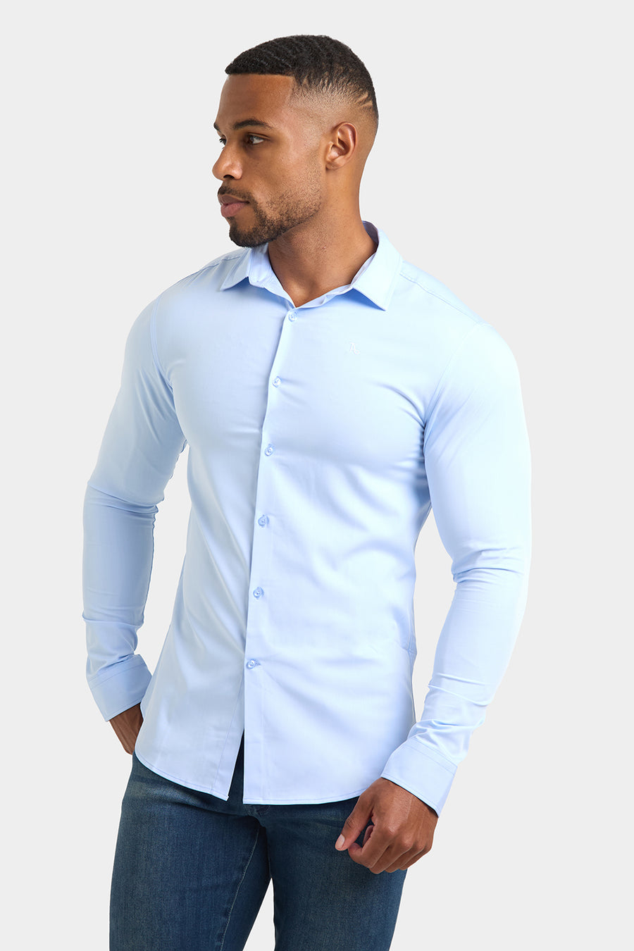 Bamboo Shirt in Pale Blue - TAILORED ATHLETE - USA