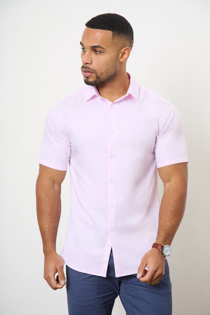 Short Sleeve Bamboo Shirt in Pink - TAILORED ATHLETE - USA