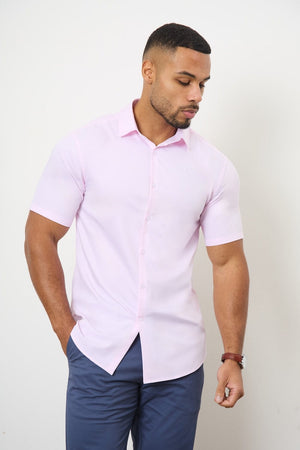 Short Sleeve Bamboo Shirt in Pink - TAILORED ATHLETE - USA