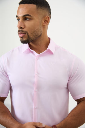 Short Sleeve Bamboo Shirt in Pink - TAILORED ATHLETE - USA