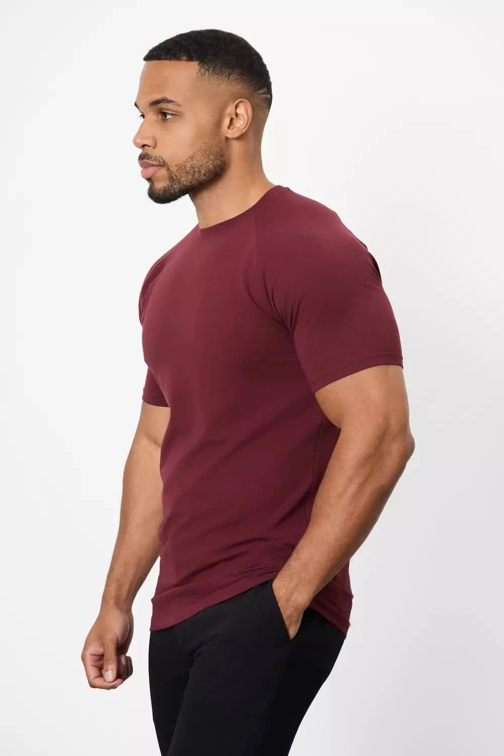 Athletic Fit T-Shirt in Burgundy - TAILORED ATHLETE - USA