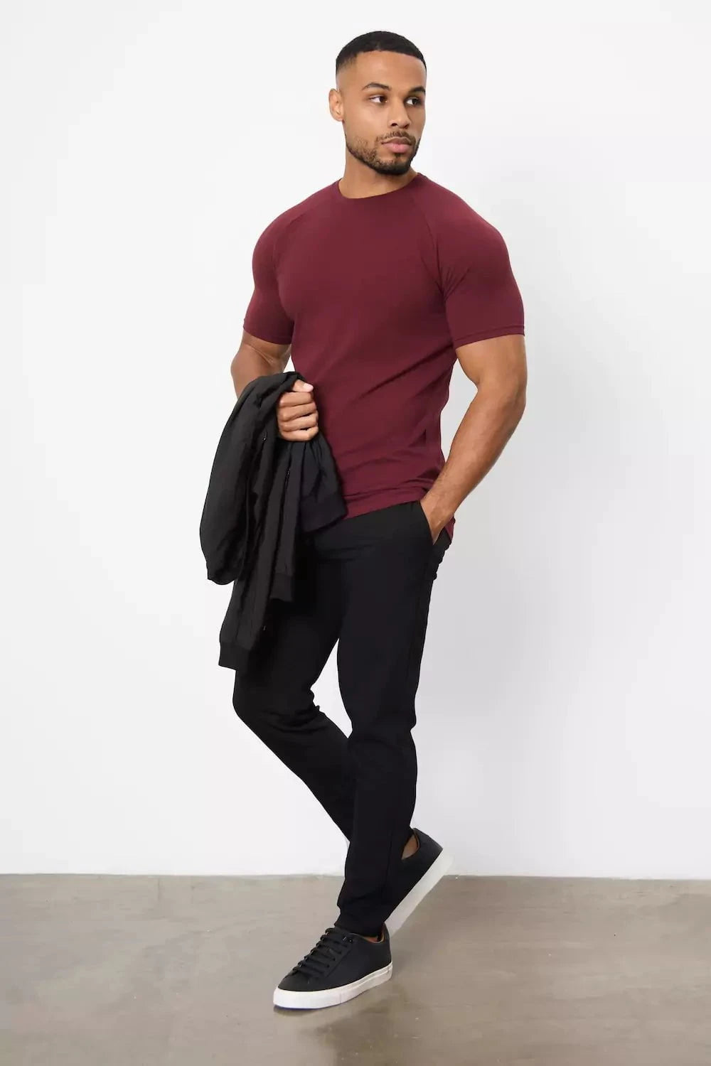 Athletic Fit T-Shirt in Burgundy - TAILORED ATHLETE - USA