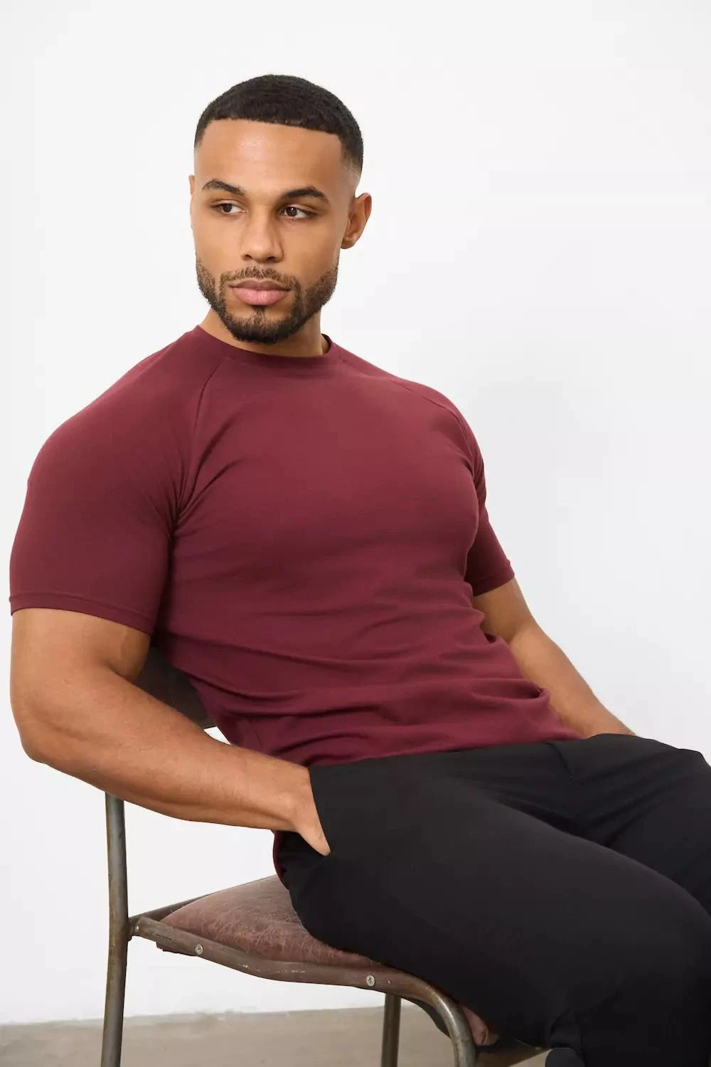 Athletic Fit T-Shirt in Burgundy - TAILORED ATHLETE - USA