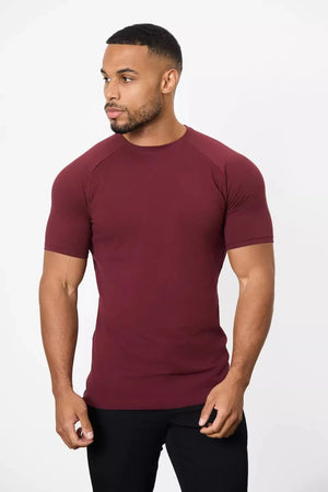 Athletic Fit T-Shirt in Burgundy - TAILORED ATHLETE - USA