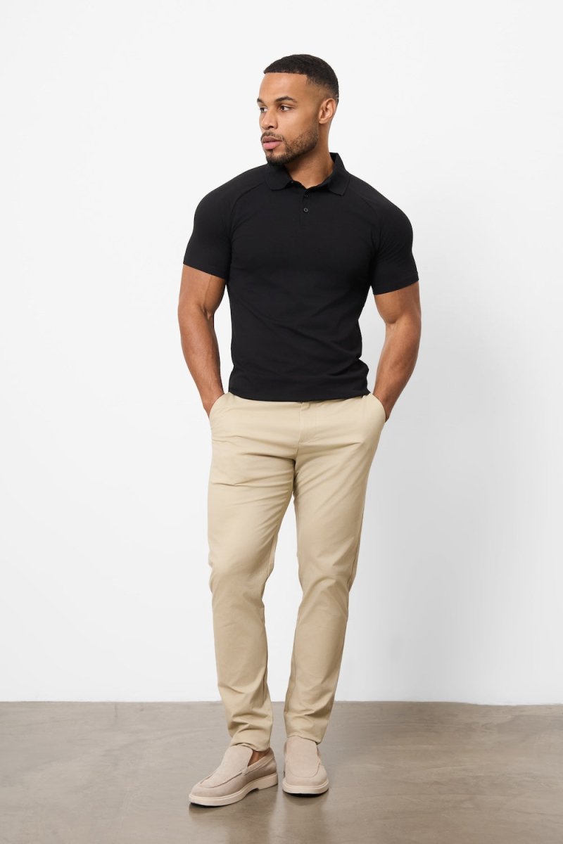 Athletic Fit Polo Shirt in Black - TAILORED ATHLETE - USA