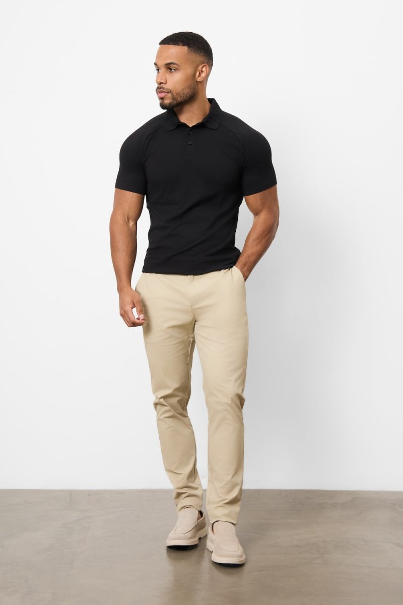 Athletic Fit Polo Shirt in Black - TAILORED ATHLETE - USA
