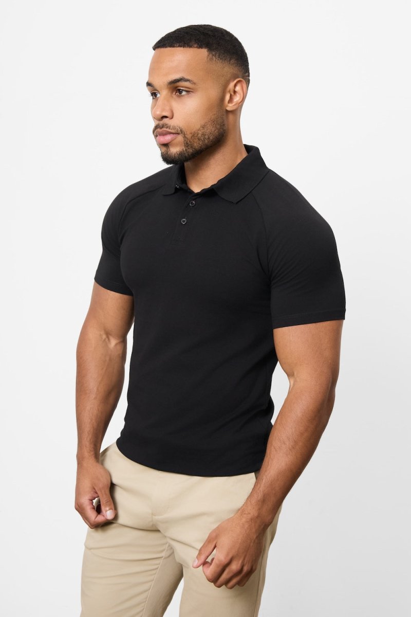 Athletic Fit Polo Shirt in Black - TAILORED ATHLETE - USA