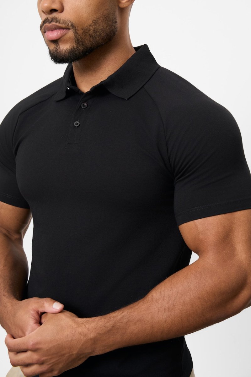 Athletic Fit Polo Shirt in Black - TAILORED ATHLETE - USA