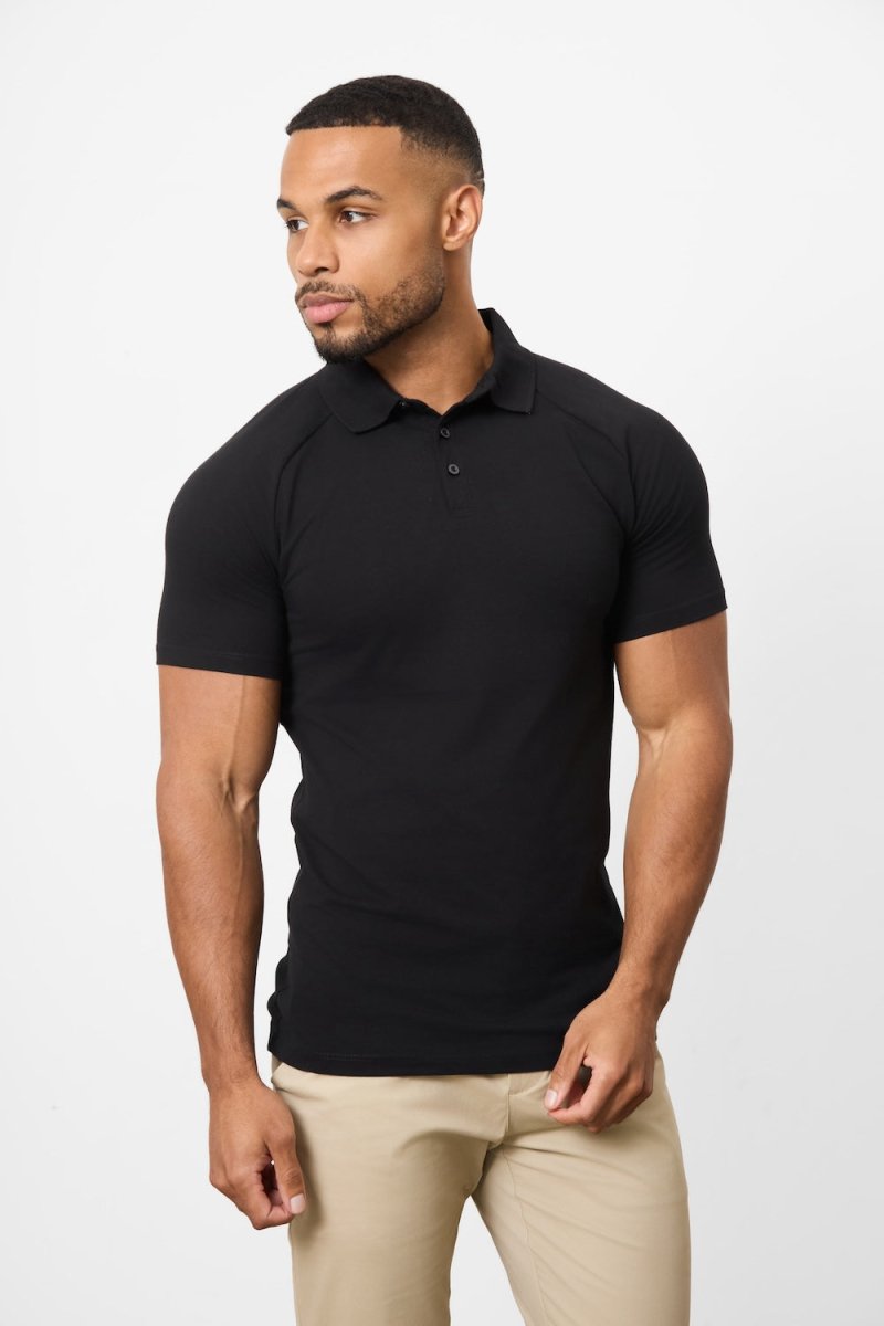 Athletic Fit Polo Shirt in Black - TAILORED ATHLETE - USA