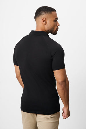 Athletic Fit Polo Shirt in Black - TAILORED ATHLETE - USA
