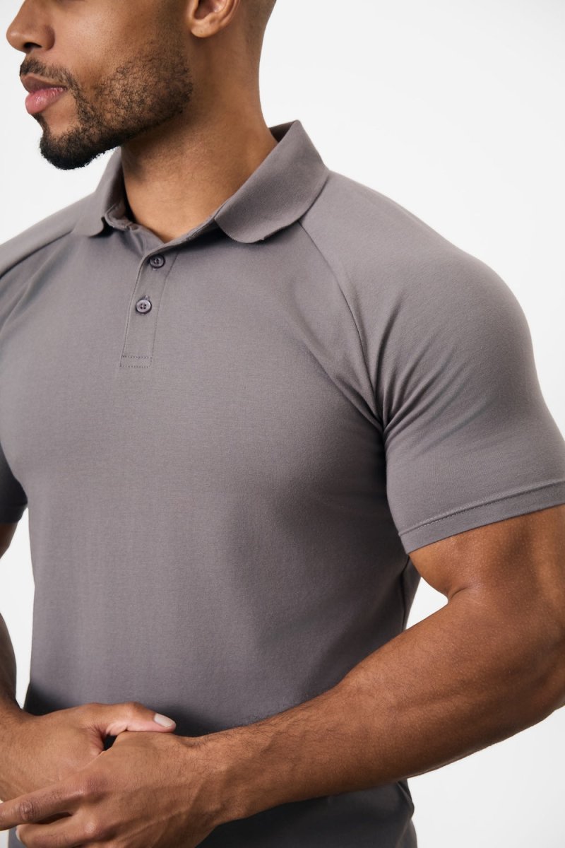 Athletic Fit Polo Shirt in Charcoal - TAILORED ATHLETE - USA