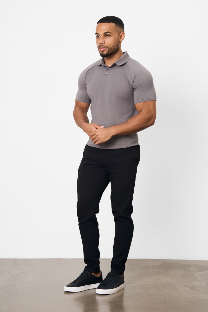Athletic Fit Polo Shirt in Charcoal - TAILORED ATHLETE - USA