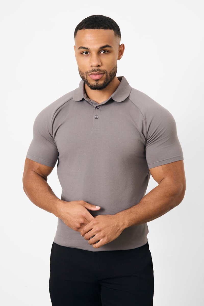 Athletic Fit Polo Shirt in Charcoal - TAILORED ATHLETE - USA