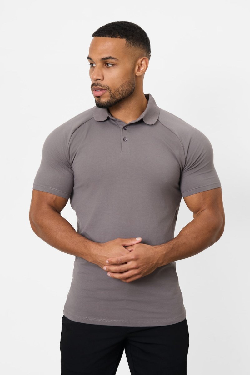 Athletic Fit Polo Shirt in Charcoal - TAILORED ATHLETE - USA