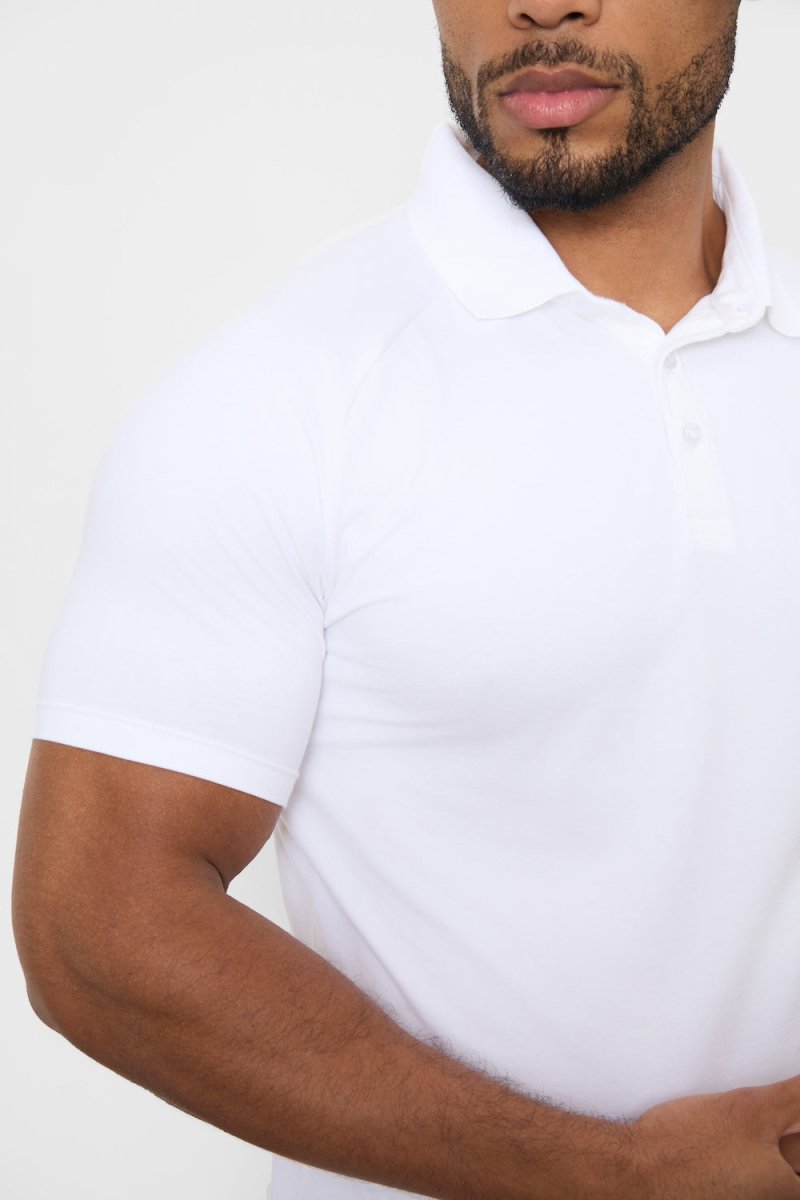 Athletic Fit Polo Shirt in White - TAILORED ATHLETE - USA