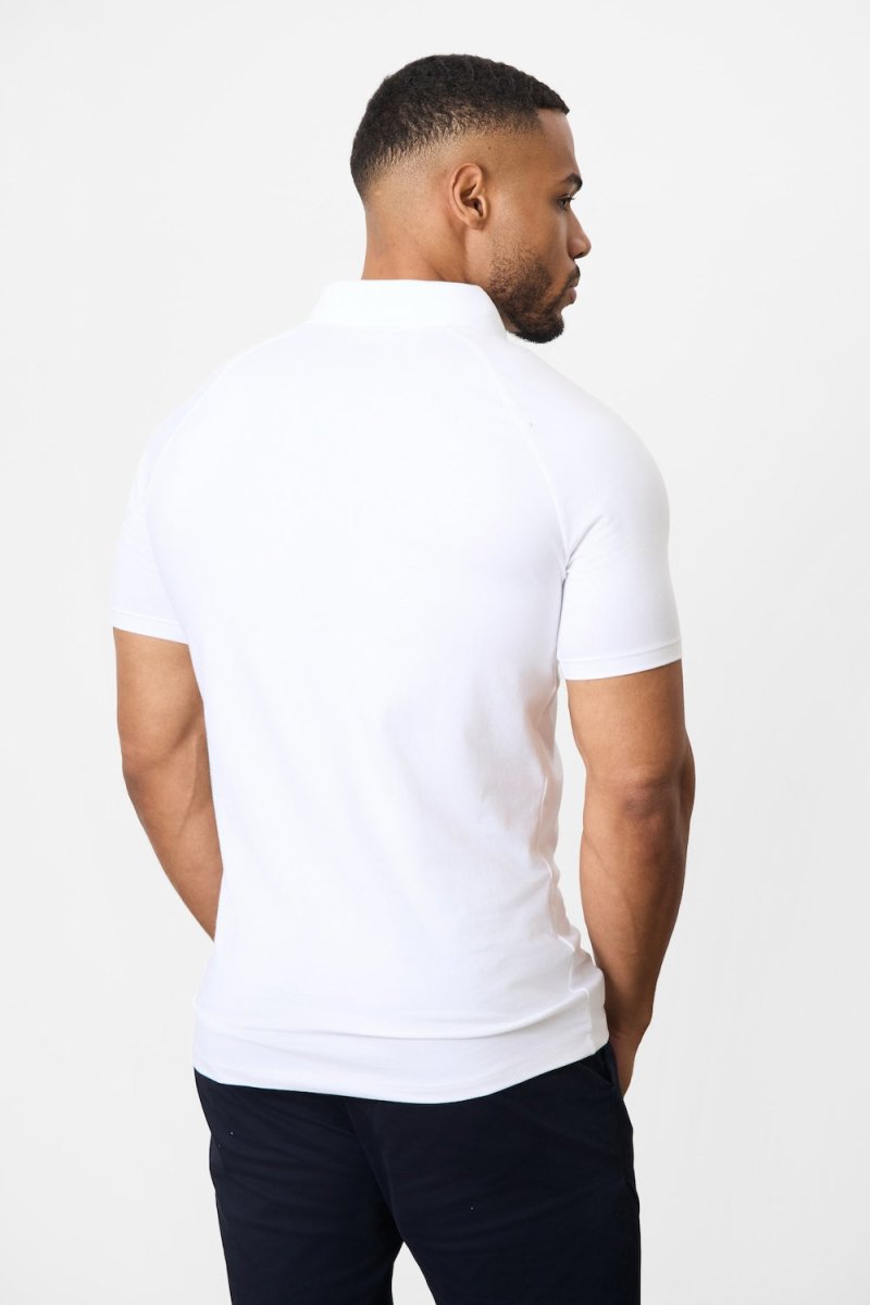 Athletic Fit Polo Shirt in White - TAILORED ATHLETE - USA