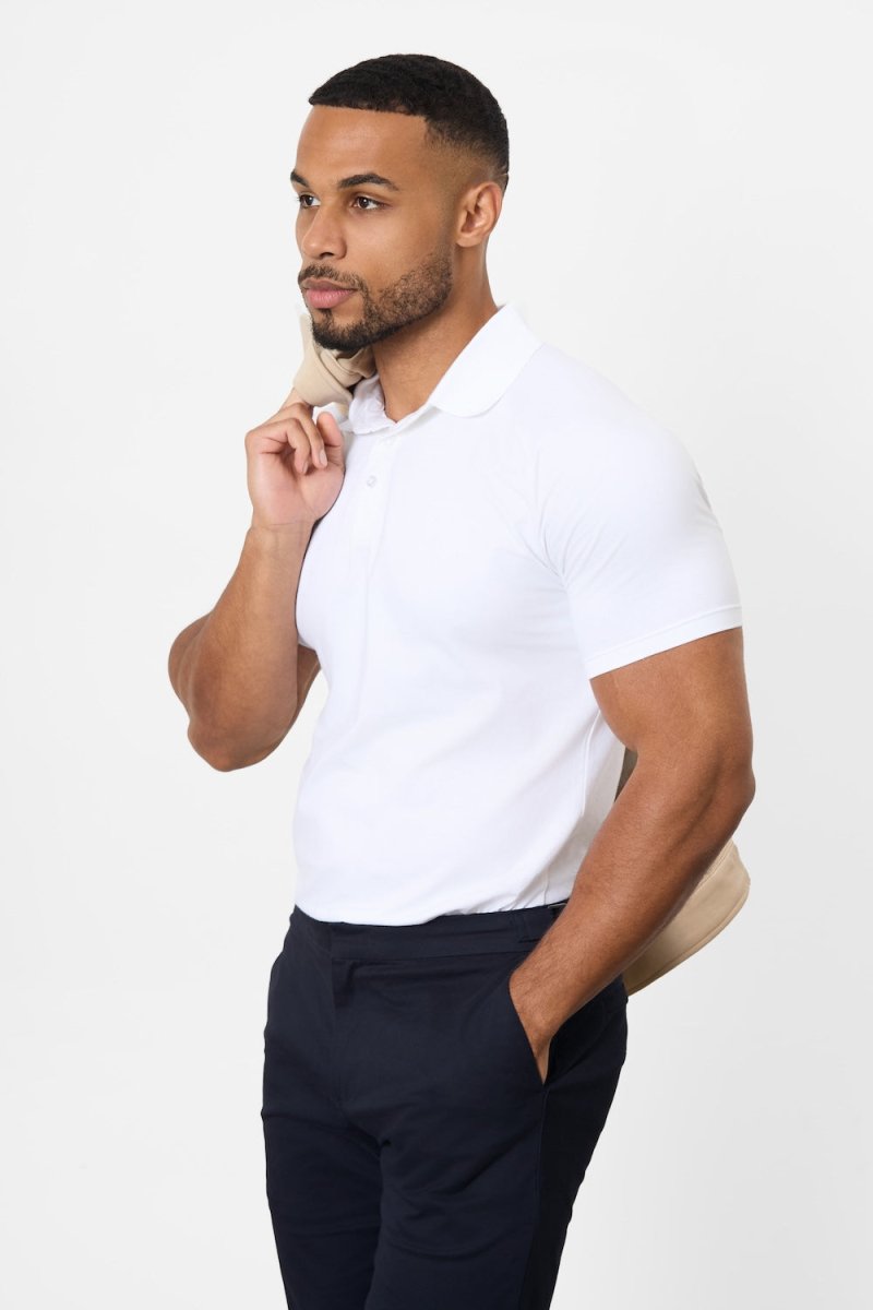 Athletic Fit Polo Shirt in White - TAILORED ATHLETE - USA