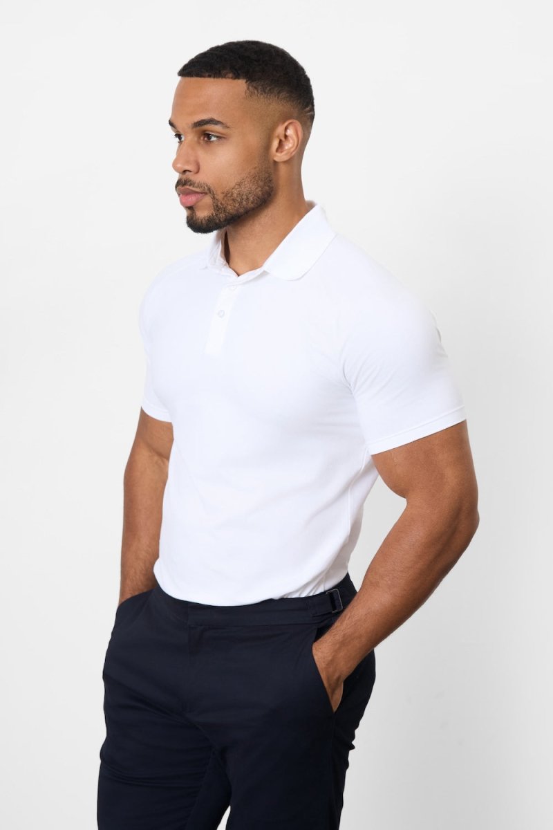 Athletic Fit Polo Shirt in White - TAILORED ATHLETE - USA