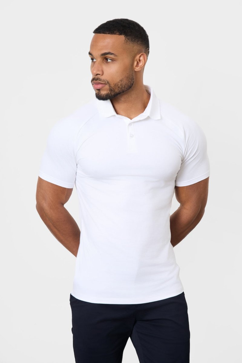 Athletic Fit Polo Shirt in White - TAILORED ATHLETE - USA