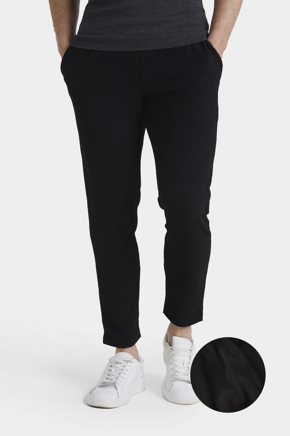 Textured Pants in Black - TAILORED ATHLETE - USA