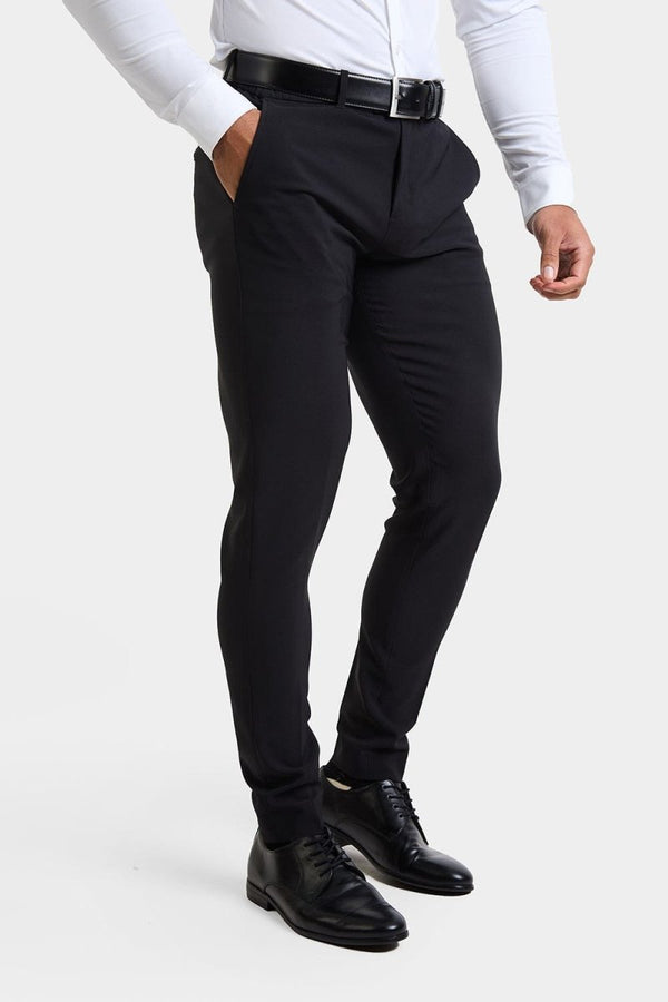 楽天 送料無料にならない Suit Tech Fit Athletic True Pants Black in スーツ