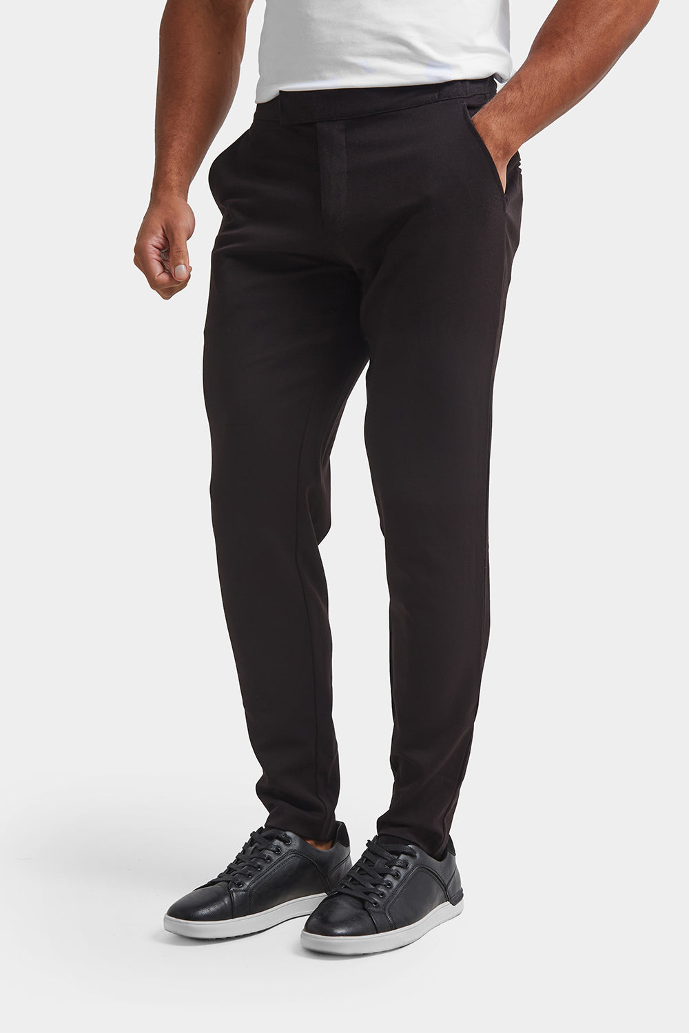 Black Men Fashion Casual Plus Size Loose Elastic Waist Jeans Street Wide  Leg Trousers Pants - Walmart.com
